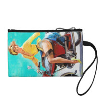 Vintage Motorcycle Rider Gil Elvgren Pinup Girl Coin Wallet