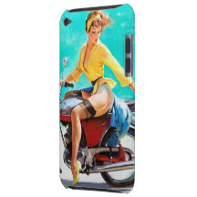 Vintage Motorcycle Rider Gil Elvgren Pinup Girl Barely There iPod Case