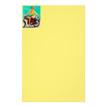 Vintage Motorcycle Rider Gil Elvgren Pinup Girl Personalized Stationery