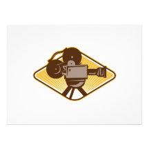 Vintage Movie Film Camera Retro Personalized Announcements