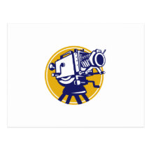 Vintage Movie Film Camera Retro Post Cards