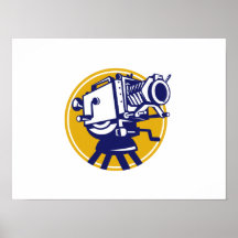 Vintage Movie Film Camera Retro Posters