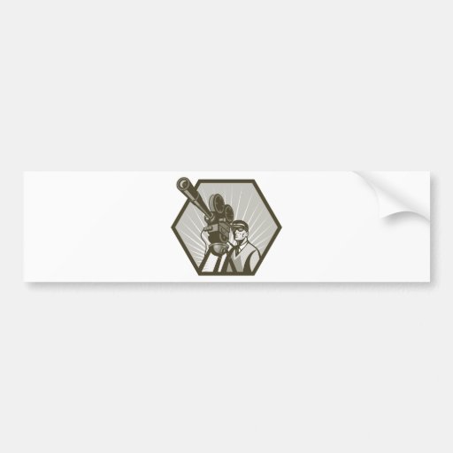 Vintage movie or television film camera director bumper sticker