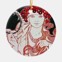 Vintage Mucha Ornaments