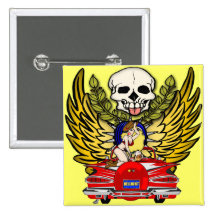 Vintage Muscle Car Pinback Buttons