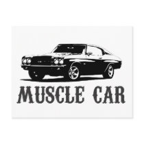 vintage muscle car post card
