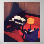Vintage Music Art Deco Pianist Piano Player Lounge Print