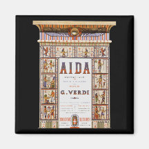 Vintage Music, Egyptian Aida Opera by Verdi Magnets