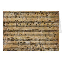 Vintage Music Sheet Greeting Card
