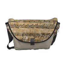 Vintage Music Sheet Messenger Bag