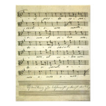Vintage Musical Score 1810; Antique Sheet Music Personalized Invite