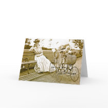 Vintage Nanny And Baby Notecard