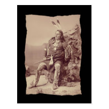 Vintage Native American Ponka Big Chief Postcard