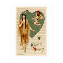 Vintage Native American Valentine Postcard