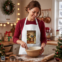 Vintage Nativity Scene, Baby Jesus in the Manger Apron