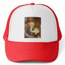 Vintage Nativity Scene; Baby Jesus in the Manger Hat