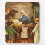 Vintage Nativity Scene, Baby Jesus in the Manger Mouse Pad