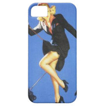 Vintage Naughty Lady-in-Black Pin Up Girl iPhone 5 Case