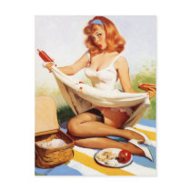 Vintage Naughty Picnic Pin Up Girl Postcards