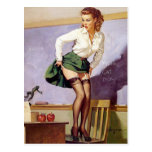 Vintage Naughty Teacher Pin Up Girl Post Cards