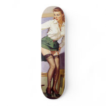 Vintage Naughty Teacher Pin Up Girl Custom Skateboard