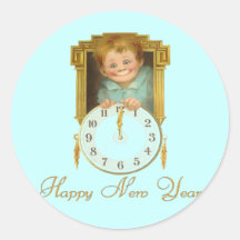 Vintage New Year Stickers