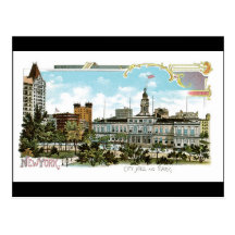 Vintage New York, City Hall and Park Postcards
