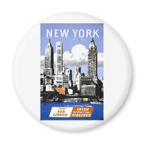 Vintage New York City Travel Fridge Magnets