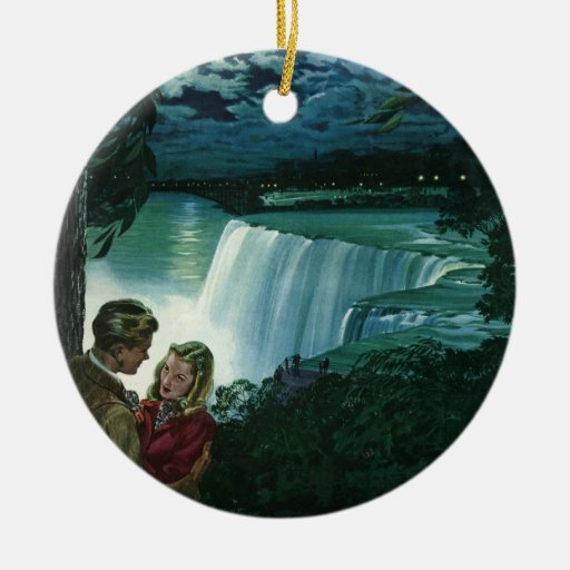 vintage honeymoon love newlyweds at niagara falls round vintage honeymoon love newlyweds at niagara falls round