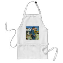 Vintage Newlyweds Buy First House; We're Moving! Apron