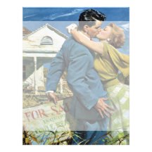 Vintage Newlyweds Buy First House; We're Moving! Letterhead