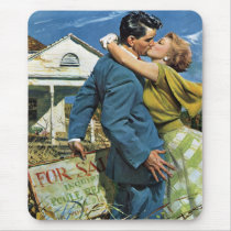 Vintage Newlyweds Buy First House; We're Moving! Mouse Pad
