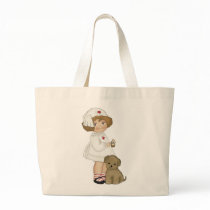 Vintage Nurse With Puppy T-shirts and Gifts Tote Bags