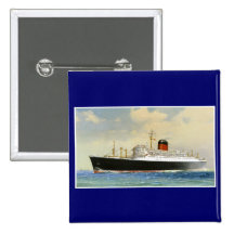 Vintage Ocean Liner Pinback Buttons