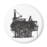 Vintage Oil Rig Refrigerator Magnets