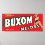 Vintage Old Buxom Melons Crate Labels Ad Pinup Posters