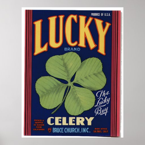Vintage Old Celery Vegetables Crate Labels Posters