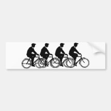 Vintage Old Fashion Bicycles Cyclists Ride Bumper Sticker