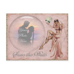 Vintage Old Fashioned Wedding Bride Save the Date Postcards