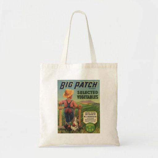 Vintage Old Retro Crate Product Goods Label Veggie Bags
