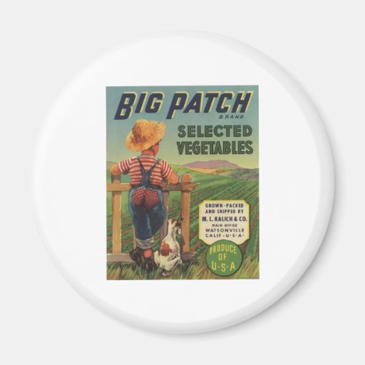 Vintage Old Retro Crate Product Goods Label Veggie Magnets
