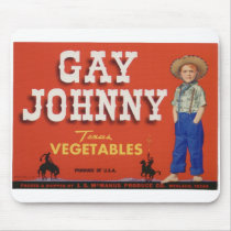 Vintage Old Retro Crate Product Goods Label Veggie Mouse Pad