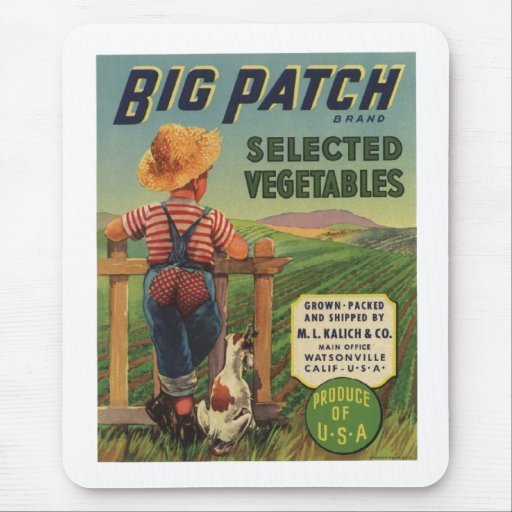 Vintage Old Retro Crate Product Goods Label Veggie Mouse Pad