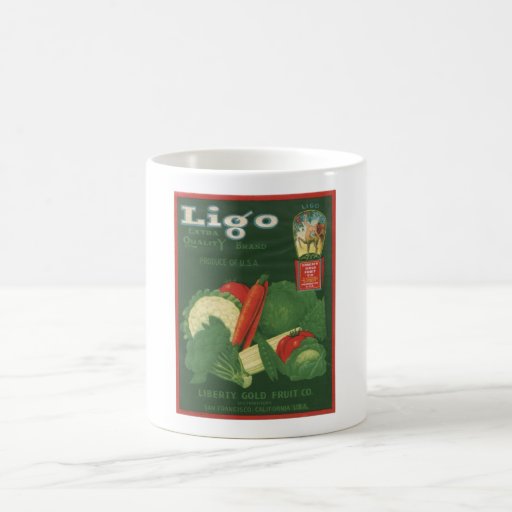 Vintage Old Retro Crate Product Goods Label Veggie Coffee Mugs