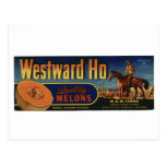 Vintage Old Retro Crate Product Goods Labels Melon Postcard