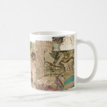 Vintage Old World Antique style maps on mug mugs