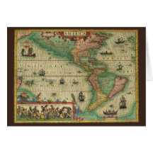 Vintage Old World Map Christmas Card