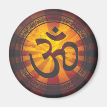 Vintage Om Symbol Print Fridge Magnet