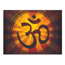 Vintage Om Symbol Print Post Card