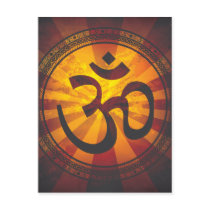 Vintage Om Symbol Print Postcard